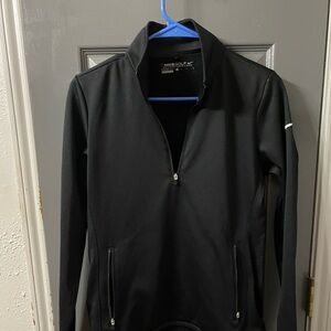 Nike Golf Jacket Womens Sz S Black Fleece Therma Fit Tour Performance Full Zip